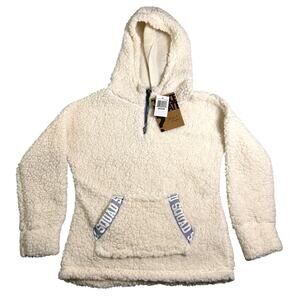 NWT Chance or Fate Sherpa Hoodie Kids Medium 1/4 Zip Snow Peak White Squad